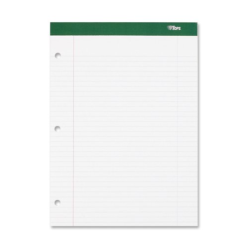 TOPS Double Docket Writing Pad, College Rule, Letter Size, White, 100 Sheets per Pad (63384)