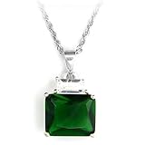 Jewelry - Sterling Silver Emerald CZ Pendant SZ Onesize