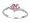 Sterling Silver Ring - Clear CZ - Pink Heart - Prong Set - 7 mm x 2 mm, Size 4