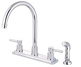 Kingston Brass KS8791DL Concord Twin Lever Handles 8-Inch Kitchen Faucet With Matching Finish Spraye