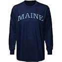Maine Black Bears Navy Blue Vertical Arch Long Sleeve T-shirt
