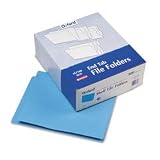 Pendaflex Reinforced 2-Ply Folders, Straight Cut, End Tab, Letter, Blue, 100/Bx