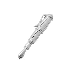 Forzieri Fountain Pen Silver Plated Tie Clip