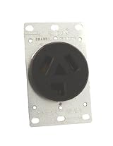 30 Amp, 125/250 Volt, Flush Mounting Receptacle, Straight Blade, NEMA 10-30R, 3P, 3W, Industrial Grade, Non-Grounding, Side Wired, Steel Strap, 5207