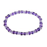 Purple Glow Cat's Eye Crystal Stretch Bracelet