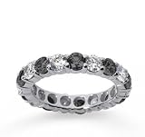 1/2Ct Black and White Diamond 14K White Gold Eternity Band 7