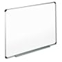 Universal Dry-Erase Board, Melamine, 48 x 36, WE, BLK/GY Aluminum/Plastic Frame