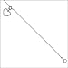 14k White Gold, Dangling Heart Charm Anklet with Sparkly Created Gems.
