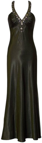 Bohemian Beaded Satin Halter Prom Formal Gown Holiday Party Cocktail Dress Bridesmaid