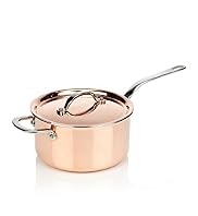 18cm Copper Tri-Ply Saucepan