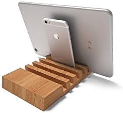 Wooden Multiple Charging Station for iPad, iPhone, Kindle, Galaxy Tab - Holds up to 5 Devices, Engraving and Personalization available