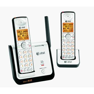 AT&T CL81209 DECT 6.0 Cordless Phone, Silver/Black, 2 Handsets