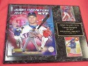Texas Rangers Josh Hamilton 2 Card Collector Plaque MVP