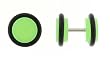 Fake Acrylic Neon Green Plugs - 16 Gauge Earwire - 0G Fake Part - Sold as a Pair