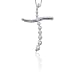 14K White Gold 1/4 ct. Diamond Journey of Love Cross Pendant with Chain