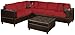 Bobkona Trenton 2-Piece Sectional Sofa with Accent Pillows, Red Sales