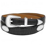 Driven Mens Embossed Croco Leather Belts
