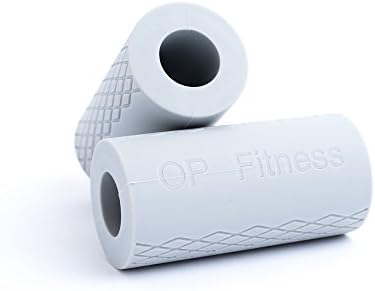OP Fitness Silicone Barbell Grips - Arm Strength Builder (Grey)