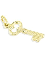 14k Yellow Gold Polished Cutout Key Lock Pendant Charm