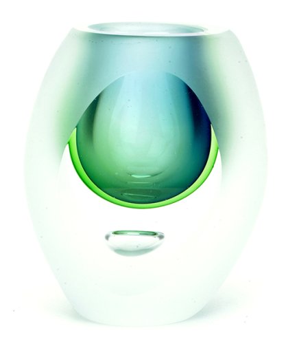 100% Handcraft Murano Glass Art Handblown Glass Green Sommerso