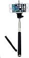UFCIT(TM) Extendable Self Portrait Selfie Handheld Stick Monopod With Smartphone Adajustable Holder For iPhone Samsung Camera With 1/4 Inch Screw Hole (black)