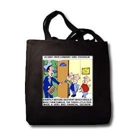 Londons Times Funny Animals Cartoons - Three Little Pigs And Homeowners Insurance - Tote Bags