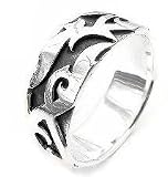 Mens Sterling Silver Elven Flame Vine Band Ring (size 14,15)