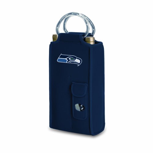 NFL Seattle Seahawks Metro Brunello Insulated Neoprene Two-Bottle Wine Tote with Corkscrew