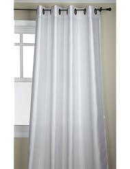 Home: Stylemaster Tribeca 56 by 95-Inch Faux Silk Grommet Panel, White - Stylemaster
