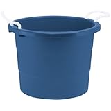 United Solutions TU0034 Blue Ten Gallon Rough and Rugged Tub with Rope Handles - 10 Gallon Plastic Tub and Rope Handles in Blue
