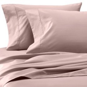 300-Thread-Count Egyptian Cotton 300TC Duvet Set and 2 Shams, California King, Pink Solid 300 TC