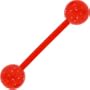 Bioplast Red Glitter Barbell Tongue Ring