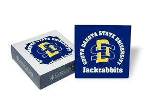 Set of 4 Ceramic Coasters (4x4) SD Coaster Set South Dakota State Jackrabbits Beverage Drinkware