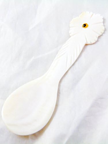 1 X 4" Inch Mother of Pearl Sea Shell Caviar Spoon Flower By Vai Kiet Craft