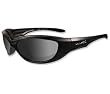 Wiley X Ink Sunglasses Matte Black Frame w/Polarized Silver Flash Mirror Lens