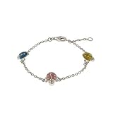 Eve's Addiction Children's Designer Style Enamel Ladybug Charm Bracelet