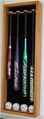 4 Baseball Bat Display Case Rack Holder Cabinet, Lockable UV Protection Acrylic door (B004VH-OA)