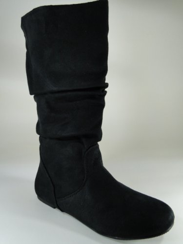 New Black Casual Flat Mid-Calf #F24