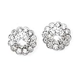 14K White Gold CZ (Cubic Zirconia) Earrings