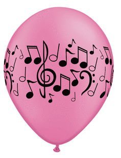 Mayflower 10497 11 in. Assorted Music Notes Neon Latex Balloon - 100Ct