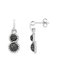 Sterling Silver 1/2ct TDW Black Accent Diamond Stud Earrings
