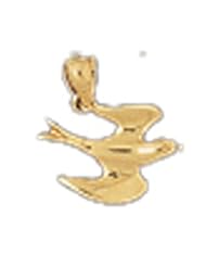 Dazzlers Solid 14k Gold Bird Charm Pendant Available in three colors from jewelsberry (weights: 1.1 grams only)