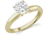 GIA Graded 1/2 Carat Diamond Solitaire Ring, G Color, SI1 Clarity, 14K Yellow...