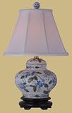 Formal Fine Quality Asian & Oriental Home D&eacute;cor - 15" Small Porcelain Jar Desk Lamp