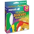 Maxell CD-401 Multi-color CD/DVD Sleeves - 50 pack
