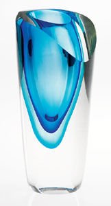 Badash Murano Style Azure Vase 9"