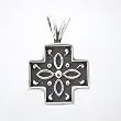 Southwestern Santa Fe Style Reversible Cross Pendant in Sterling Silver, #8265