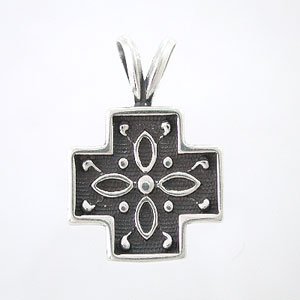 Southwestern Santa Fe Style Reversible Cross Pendant in Sterling Silver, #8265
