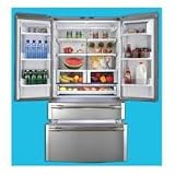 Haier RBFS21SIA Stainless Steel 20.6 cu. ft. Counter Depth French Door Refrigerator with Icemaker - RBFS21SIA