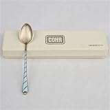 Demitasse Spoon by Cohr, Sterling, Light Blue Enamel w/ Gilt